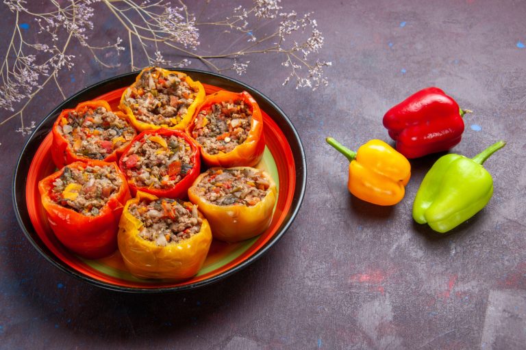 Sweet and Spicy Stuffed Bell Peppers with Pepper Jelly Glaze